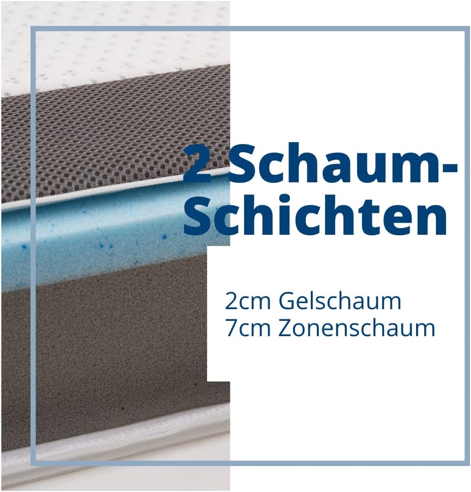 Genius Eazzzy Topper Deluxe 140x200x9cm H2 H3 - orthopädische Matratzentopper für Matratze & Boxspringbett aus Gelschaum | Matratzenauflage 140x200 für Allergiker inkl. Bezug — Ansicht 4